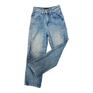 dELiA*s Carpenter Jeans XS High Rise Wide Straight Leg Baggy Y2K